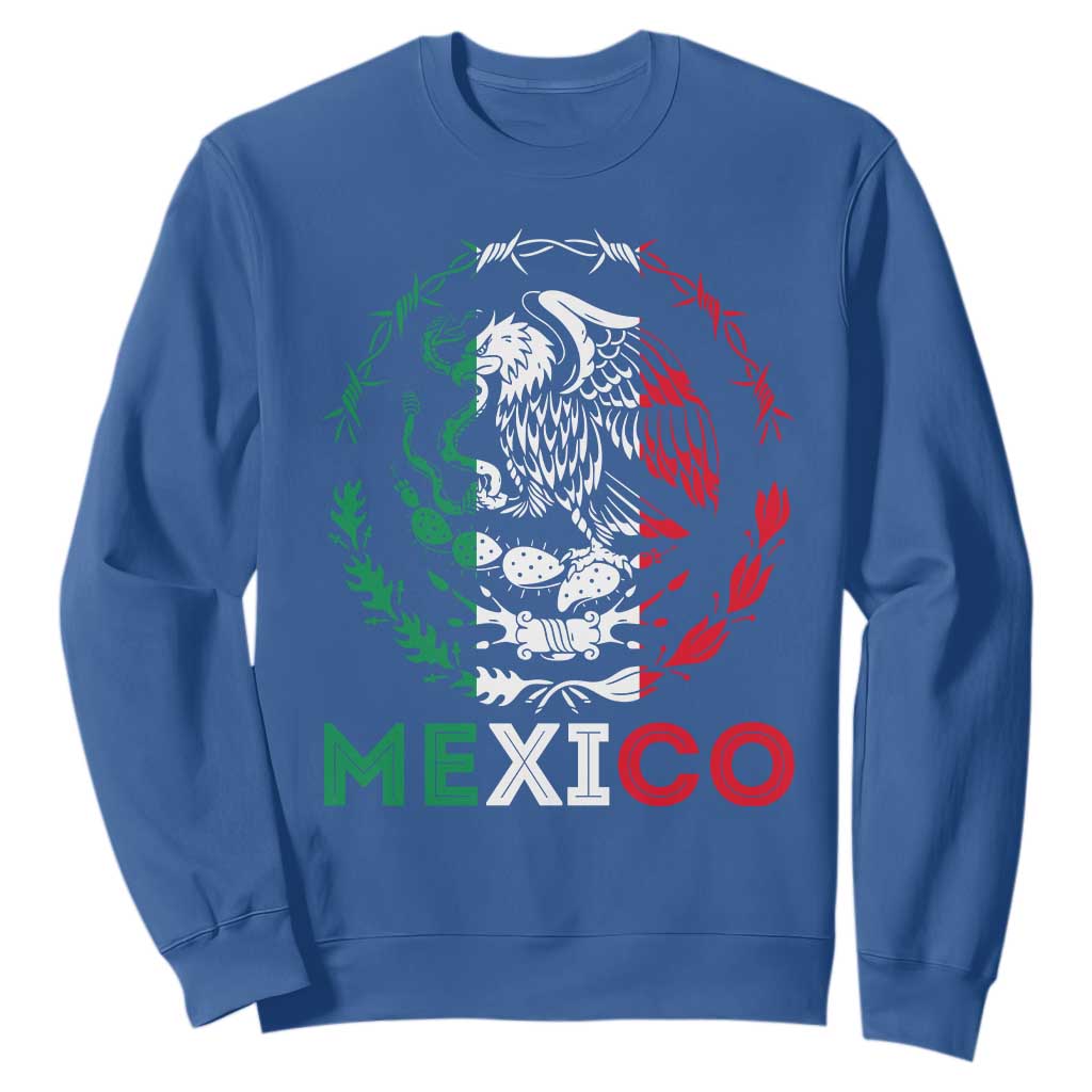 Mexico Coat of Arms Sweatshirt Eagle Mexican Flag Mexico Heritage Roots TS10 Royal Blue Print Your Wear