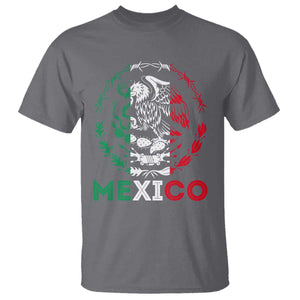 Mexico Coat of Arms T Shirt Eagle Mexican Flag Mexico Heritage Roots TS10 Charcoal Print Your Wear