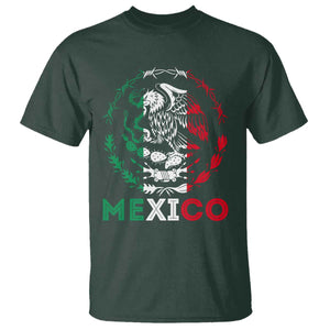 Mexico Coat of Arms T Shirt Eagle Mexican Flag Mexico Heritage Roots TS10 Dark Forest Green Print Your Wear
