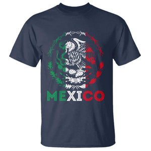 Mexico Coat of Arms T Shirt Eagle Mexican Flag Mexico Heritage Roots TS10 Navy Print Your Wear