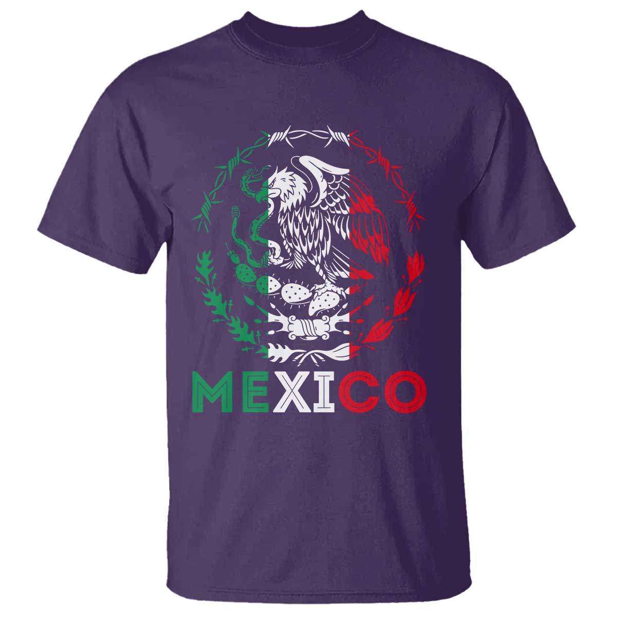 Mexico Coat of Arms T Shirt Eagle Mexican Flag Mexico Heritage Roots TS10 Purple Print Your Wear