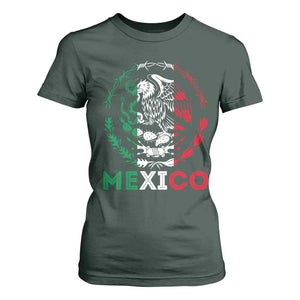 Mexico Coat of Arms T Shirt For Women Eagle Mexican Flag Mexico Heritage Roots TS10 Dark Forest Green Print Your Wear