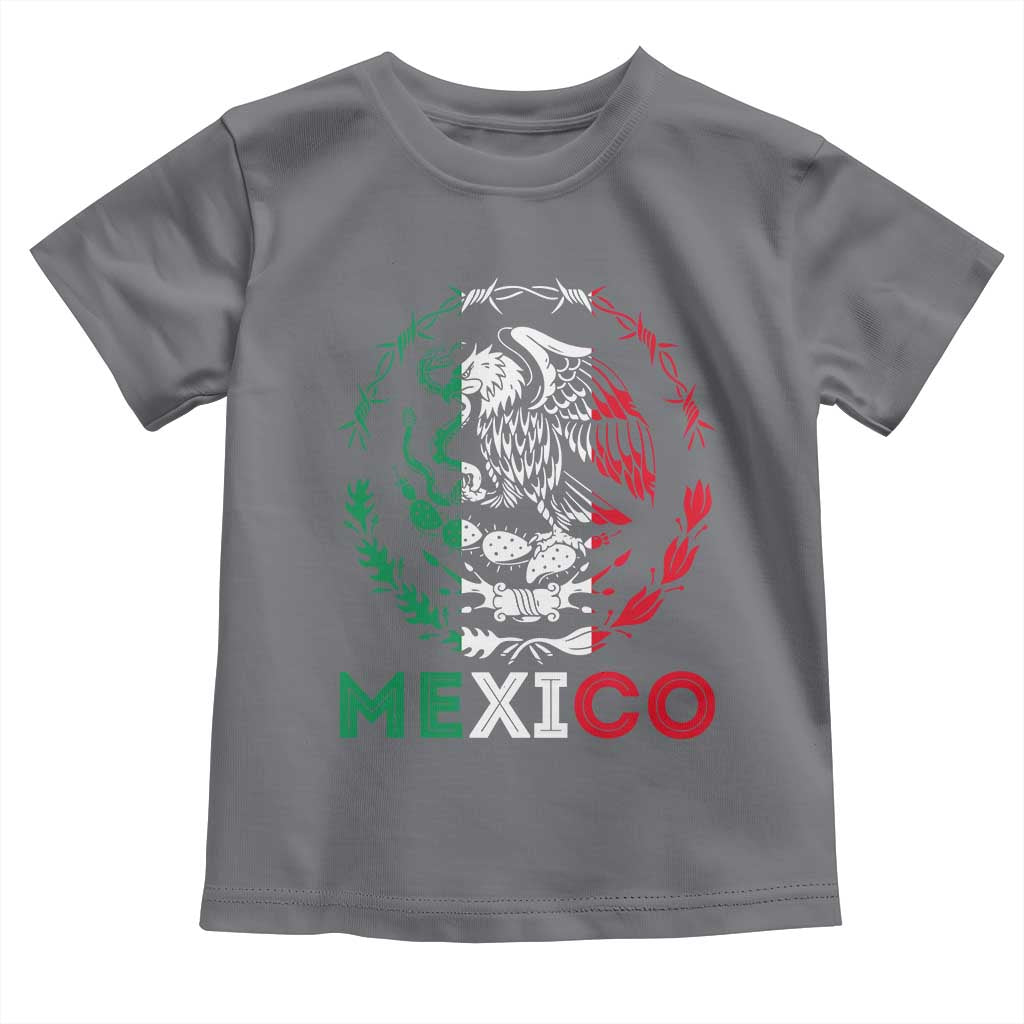 Mexico Coat of Arms Toddler T Shirt Eagle Mexican Flag Mexico Heritage Roots TS10 Charcoal Print Your Wear