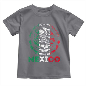 Mexico Coat of Arms Toddler T Shirt Eagle Mexican Flag Mexico Heritage Roots TS10 Charcoal Print Your Wear