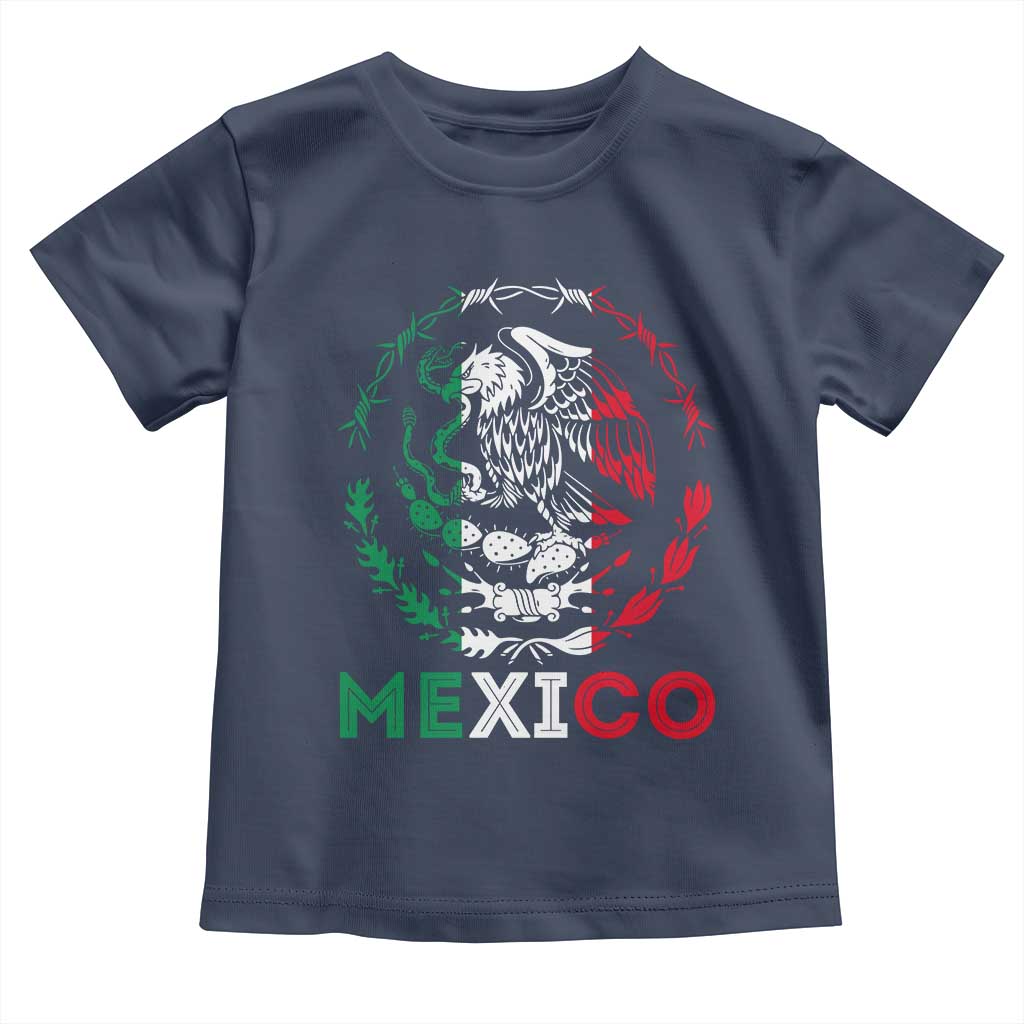 Mexico Coat of Arms Toddler T Shirt Eagle Mexican Flag Mexico Heritage Roots TS10 Navy Print Your Wear