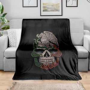 Mexico Coat of Arms Skull Throw Blanket Eagle Mexican Flag Mexico Heritage Roots TS10 Print Your Wear