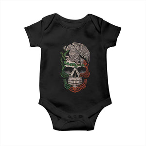 Mexico Coat of Arms Skull Baby Onesie Eagle Mexican Flag Mexico Heritage Roots TS10 Black Print Your Wear
