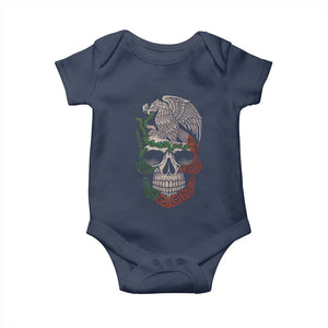 Mexico Coat of Arms Skull Baby Onesie Eagle Mexican Flag Mexico Heritage Roots TS10 Navy Print Your Wear