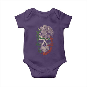Mexico Coat of Arms Skull Baby Onesie Eagle Mexican Flag Mexico Heritage Roots TS10 Purple Print Your Wear
