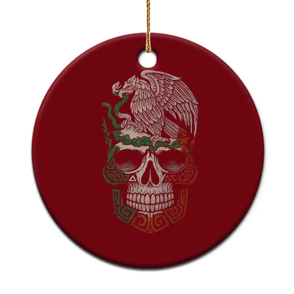 Mexico Coat of Arms Skull Ceramic Ornament Eagle Mexican Flag Mexico Heritage Roots TS10 1pc Red Print Your Wear