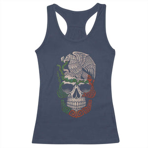 Mexico Coat of Arms Skull Racerback Tank Top Eagle Mexican Flag Mexico Heritage Roots TS10 Navy Print Your Wear
