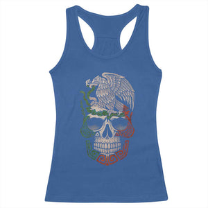 Mexico Coat of Arms Skull Racerback Tank Top Eagle Mexican Flag Mexico Heritage Roots TS10 Royal Blue Print Your Wear