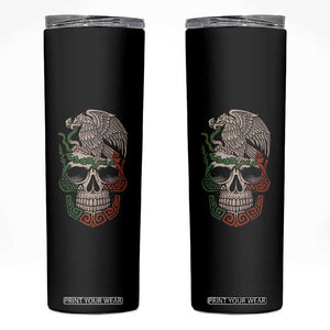 Mexico Coat of Arms Skull Skinny Tumbler Eagle Mexican Flag Mexico Heritage Roots TS10 Black Print Your Wear