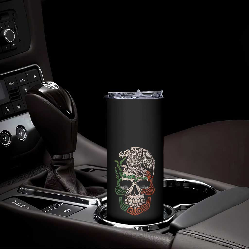 Mexico Coat of Arms Skull Skinny Tumbler Eagle Mexican Flag Mexico Heritage Roots TS10 Print Your Wear