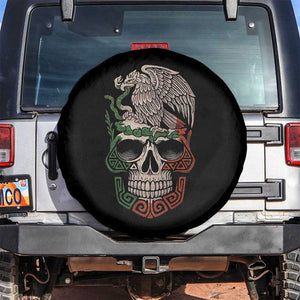 Mexico Coat of Arms Skull Spare Tire Cover Eagle Mexican Flag Mexico Heritage Roots TS10 No hole Black Print Your Wear