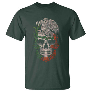 Mexico Coat of Arms Skull T Shirt Eagle Mexican Flag Mexico Heritage Roots TS10 Dark Forest Green Print Your Wear