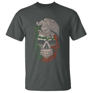 Mexico Coat of Arms Skull T Shirt Eagle Mexican Flag Mexico Heritage Roots TS10 Dark Heather Print Your Wear