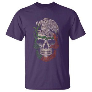 Mexico Coat of Arms Skull T Shirt Eagle Mexican Flag Mexico Heritage Roots TS10 Purple Print Your Wear
