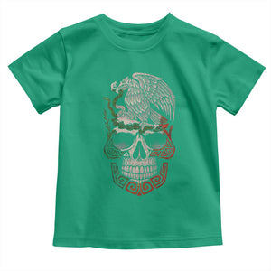 Mexico Coat of Arms Skull Toddler T Shirt Eagle Mexican Flag Mexico Heritage Roots TS10 Irish Green Print Your Wear