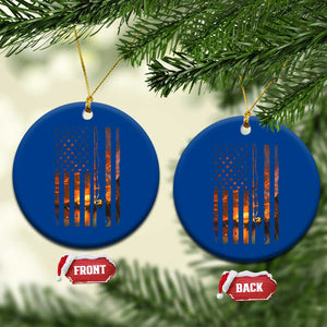 American Flag Fishing Ceramic Ornament Fish Fisher Fisherman Fishing Rod Sunset TS10 1pc Blue Print Your Wear