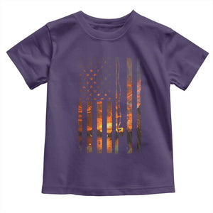 American Flag Fishing Toddler T Shirt Fish Fisher Fisherman Fishing Rod Sunset TS10 Purple Print Your Wear