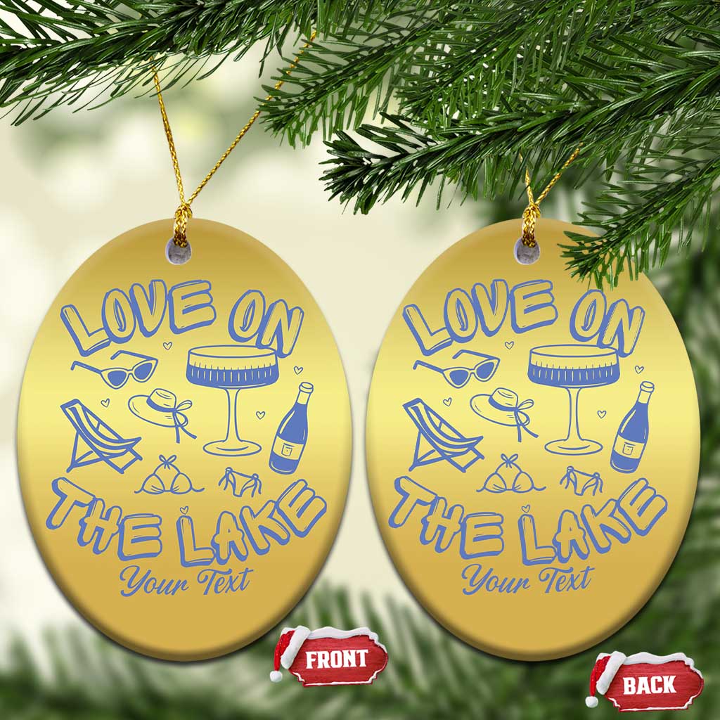 Personalized Love on the Lake Bachelorette Christmas Ornament Custom Text Camp Bach Party TS10 Oval Gold Print Your Wear