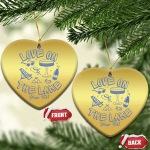 Love on the Lake Bachelorette Christmas Ornament Custom Camp Bach Party TS10 Heart Gold Print Your Wear