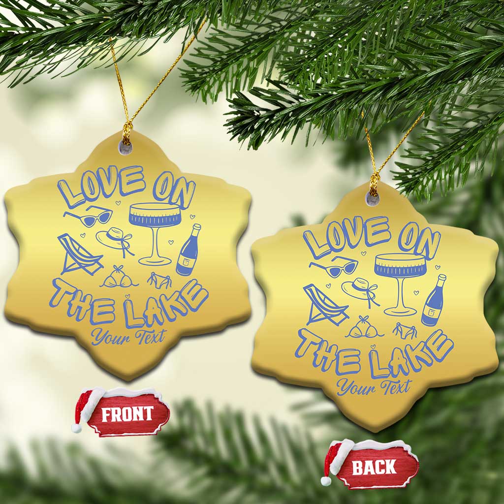 Personalized Love on the Lake Bachelorette Christmas Ornament Custom Text Camp Bach Party TS10 Snow Flake Gold Print Your Wear