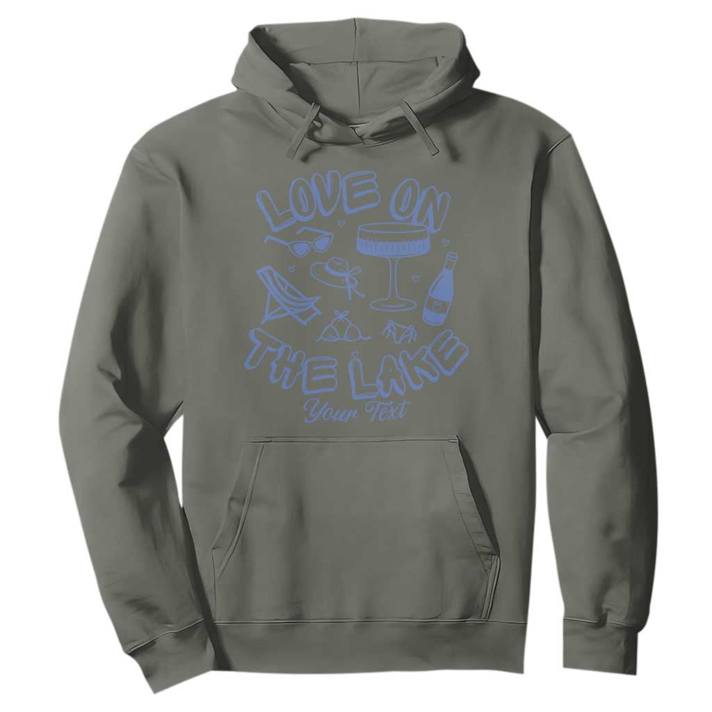 Personalized Love on the Lake Bachelorette Hoodie Custom Text Camp Bach Party TS10 Military Green Print Your Wear