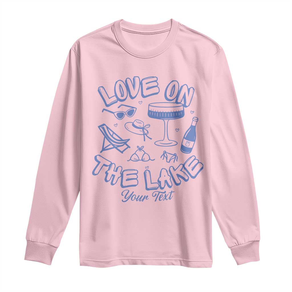 Personalized Love on the Lake Bachelorette Long Sleeve Shirt Custom Text Camp Bach Party TS10 Light Pink Print Your Wear