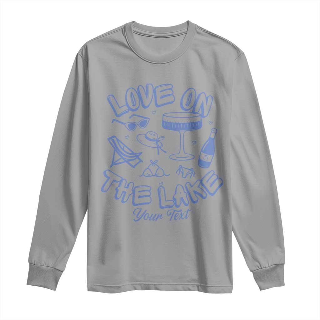 Personalized Love on the Lake Bachelorette Long Sleeve Shirt Custom Text Camp Bach Party TS10 Sport Gray Print Your Wear