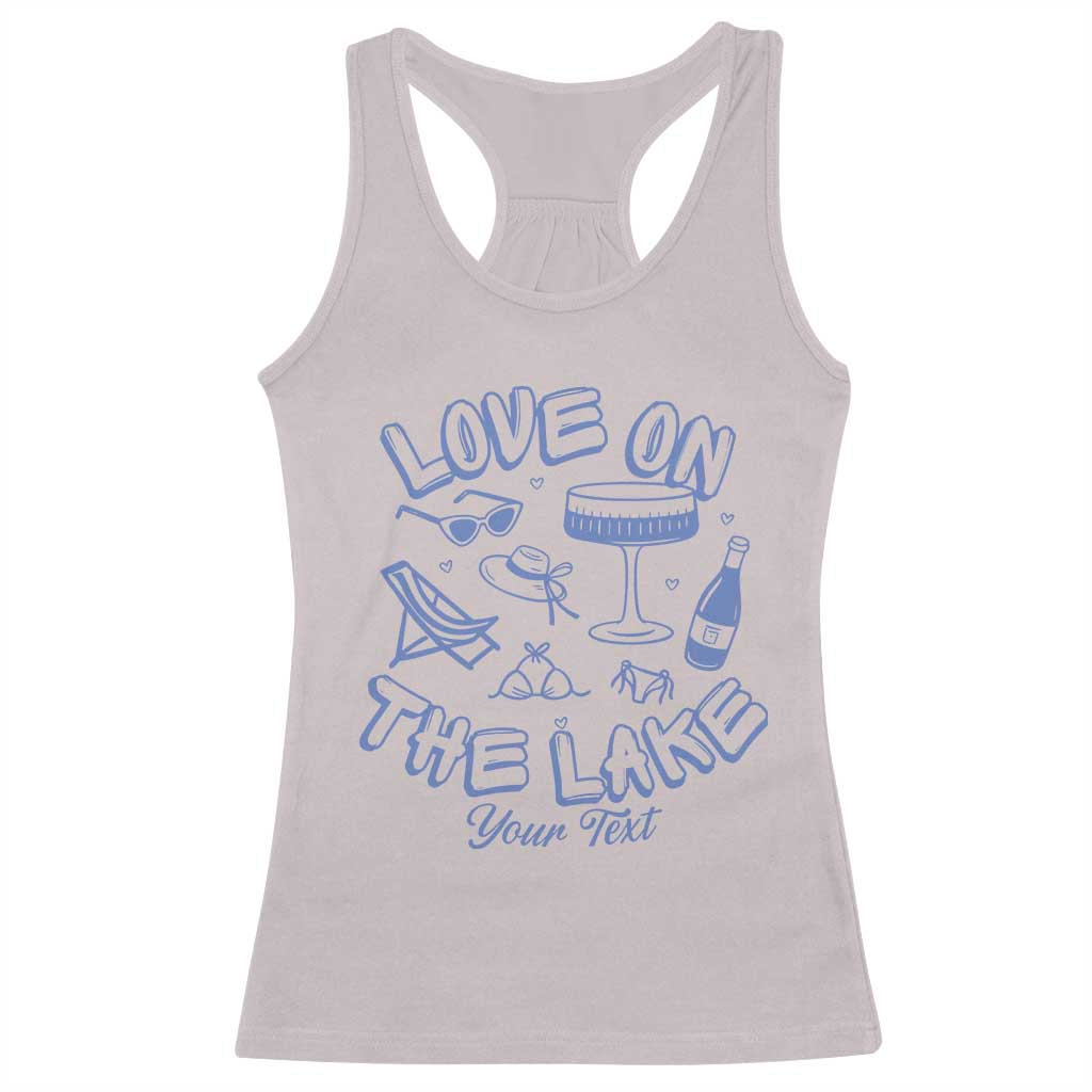 Personalized Love on the Lake Bachelorette Racerback Tank TopCustom Text Camp Bach Party TS10 Ice Gray Print Your Wear