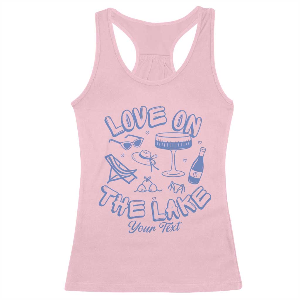 Personalized Love on the Lake Bachelorette Racerback Tank TopCustom Text Camp Bach Party TS10 Light Pink Print Your Wear
