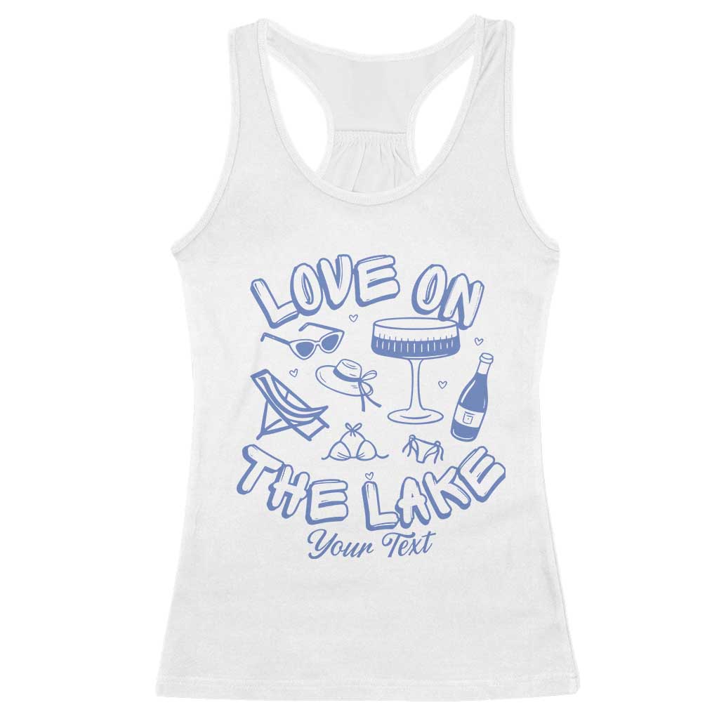 Personalized Love on the Lake Bachelorette Racerback Tank TopCustom Text Camp Bach Party TS10 White Print Your Wear