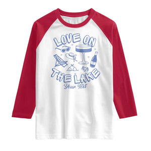 Love on the Lake Bachelorette Raglan Shirt Custom Camp Bach Party TS10 White Red Print Your Wear