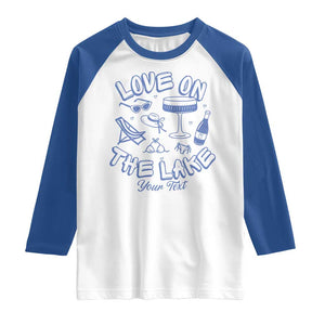 Love on the Lake Bachelorette Raglan Shirt Custom Camp Bach Party TS10 White Royal Print Your Wear