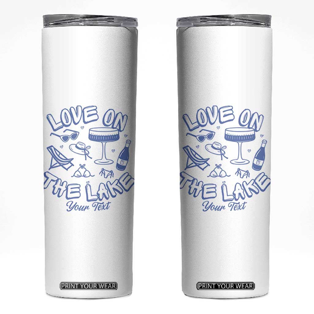 Personalized Love on the Lake Bachelorette Skinny Tumbler Custom Text Camp Bach Party TS10 White Print Your Wear