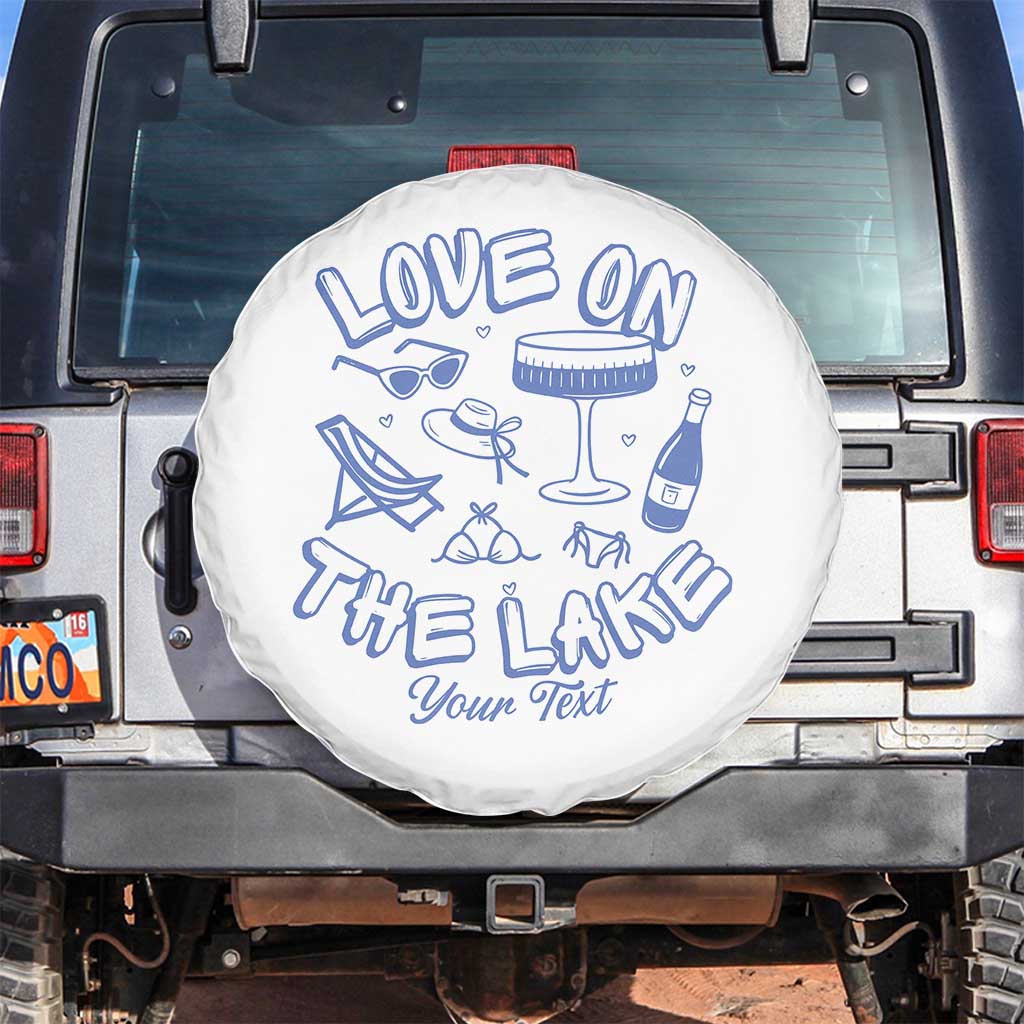 Personalized Love on the Lake Bachelorette Spare Tire Cover Custom Text Camp Bach Party TS10 No hole White Print Your Wear
