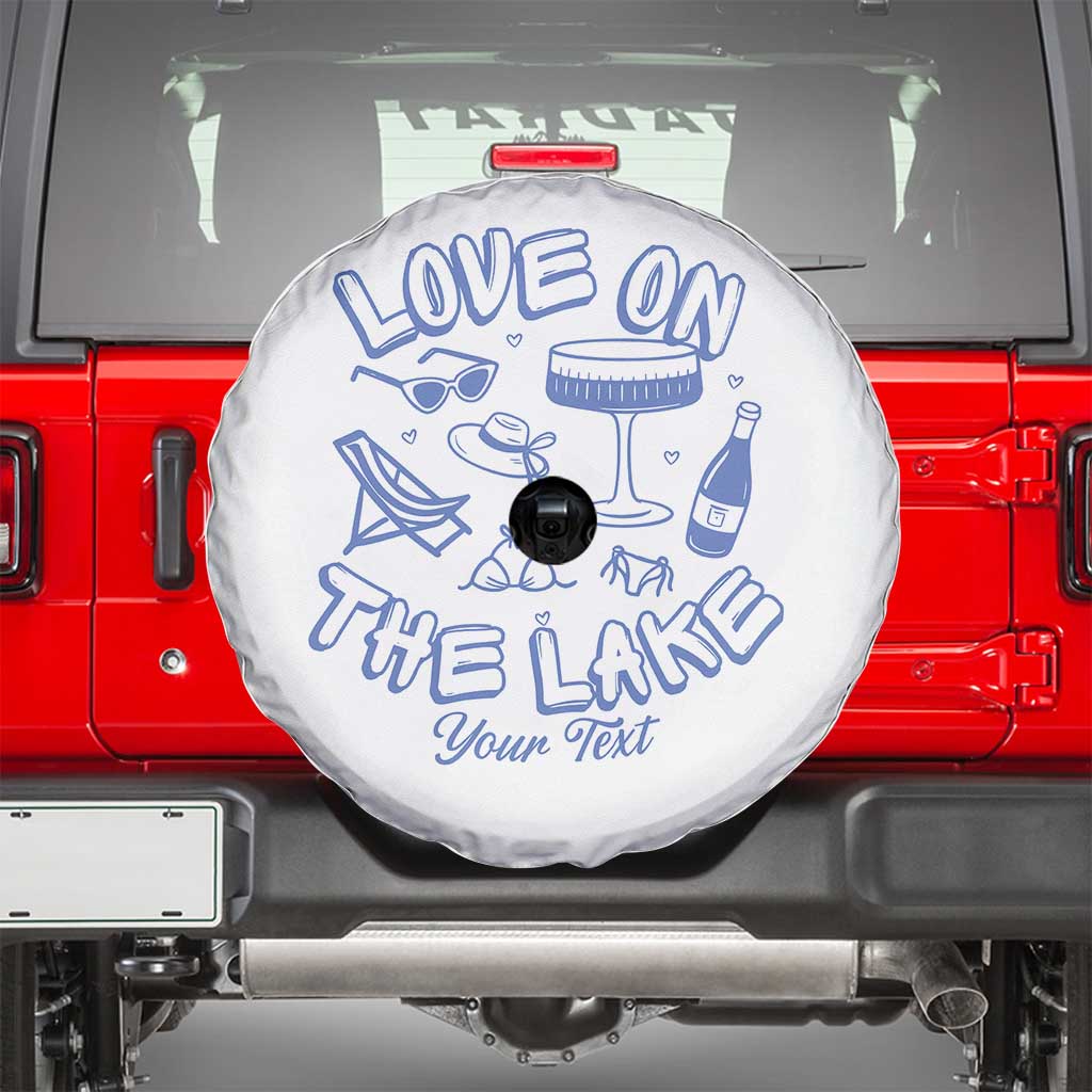 Personalized Love on the Lake Bachelorette Spare Tire Cover Custom Text Camp Bach Party TS10 White Print Your Wear