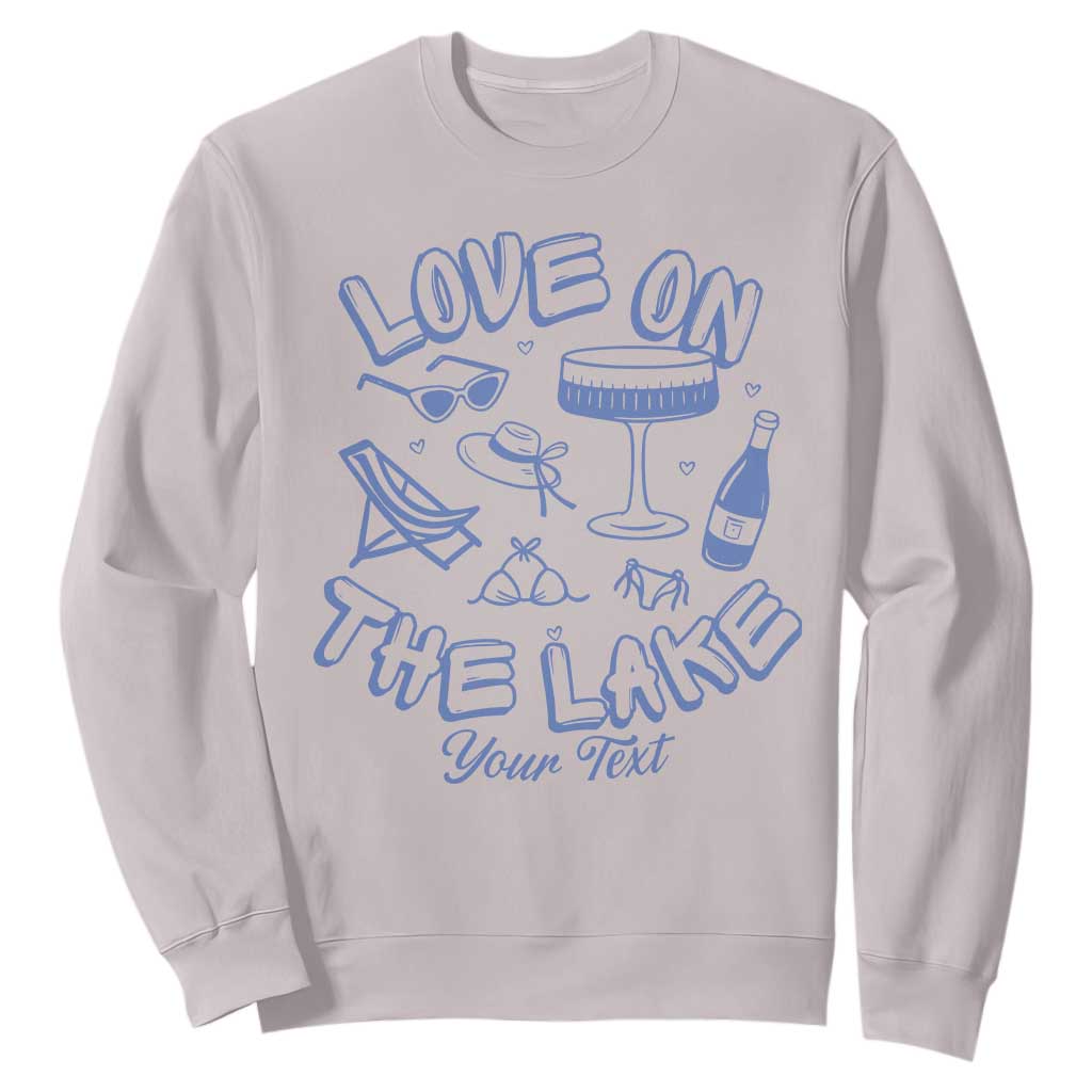 Personalized Love on the Lake Bachelorette Sweatshirt Custom Text Camp Bach Party TS10 Ice Gray Print Your Wear
