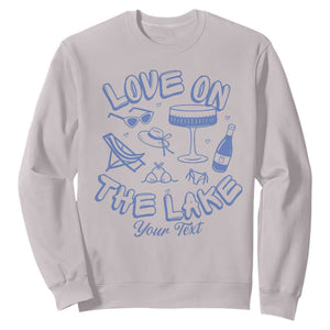 Personalized Love on the Lake Bachelorette Sweatshirt Custom Text Camp Bach Party TS10 Ice Gray Print Your Wear