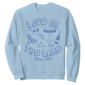 Personalized Love on the Lake Bachelorette Sweatshirt Custom Text Camp Bach Party TS10 Light Blue Print Your Wear