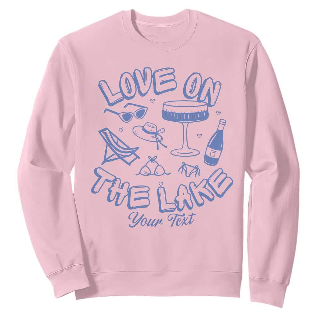 Personalized Love on the Lake Bachelorette Sweatshirt Custom Text Camp Bach Party TS10 Light Pink Print Your Wear