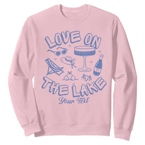 Personalized Love on the Lake Bachelorette Sweatshirt Custom Text Camp Bach Party TS10 Light Pink Print Your Wear