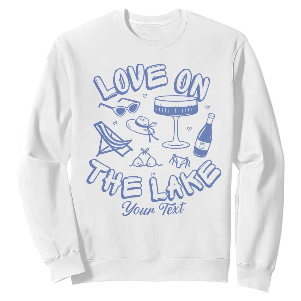 Personalized Love on the Lake Bachelorette Sweatshirt Custom Text Camp Bach Party TS10 White Print Your Wear
