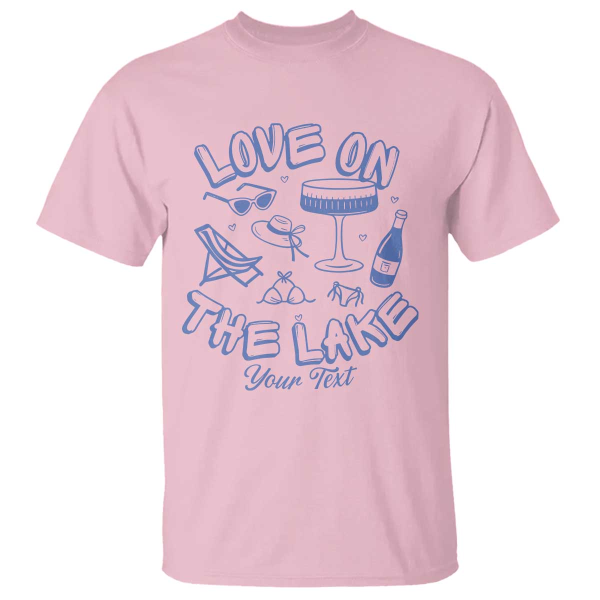 Personalized Love on the Lake Bachelorette T Shirt Custom Text Camp Bach Party TS10 Light Pink Print Your Wear