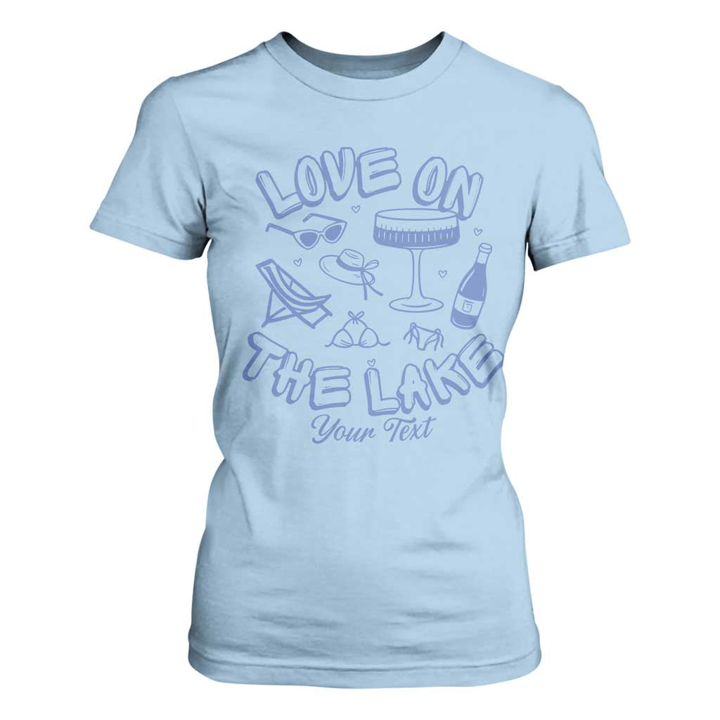 Personalized Love on the Lake Bachelorette T Shirt For Women Custom Text Camp Bach Party TS10 Light Blue Print Your Wear