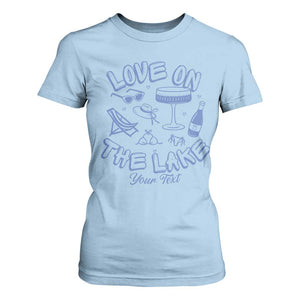 Personalized Love on the Lake Bachelorette T Shirt For Women Custom Text Camp Bach Party TS10 Light Blue Print Your Wear