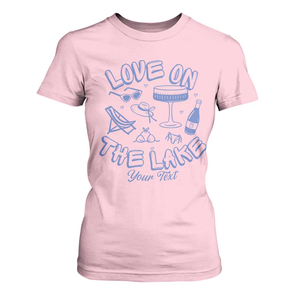 Personalized Love on the Lake Bachelorette T Shirt For Women Custom Text Camp Bach Party TS10 Light Pink Print Your Wear
