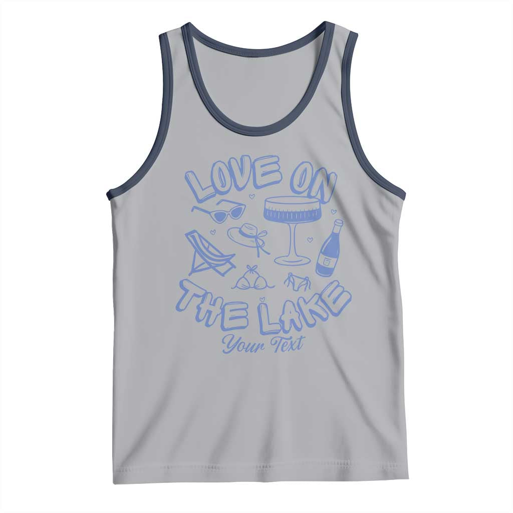 Personalized Love on the Lake Bachelorette Tank Top Custom Text Camp Bach Party TS10 Athletic Heather Navy Print Your Wear